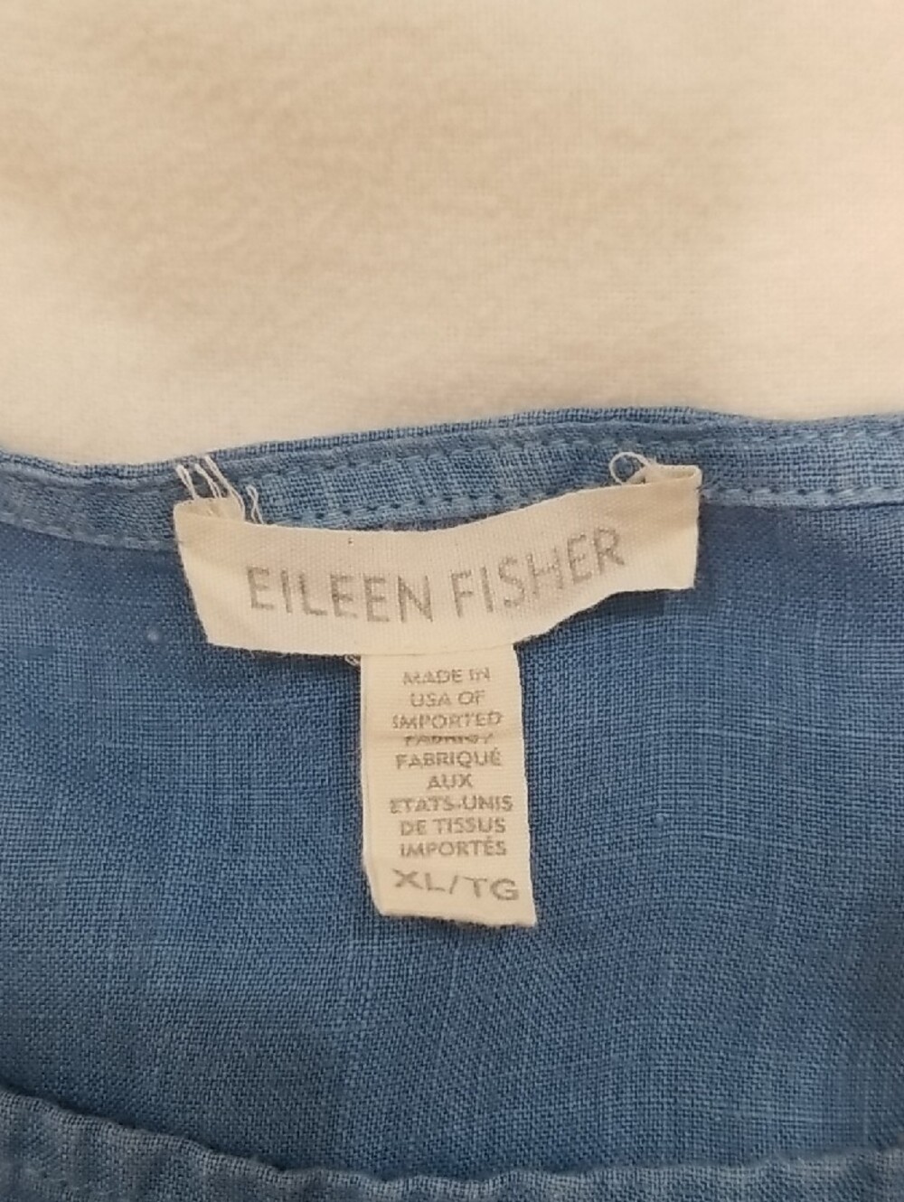 Eileen Fisher Soft Blue Linen Boatneck Tunic - Picture 7 of 9
